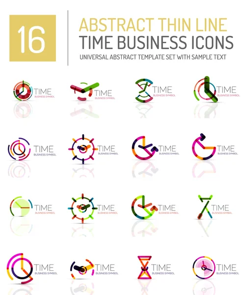 Reloj geométrico y conjunto de iconos de tiempo — Vector de stock