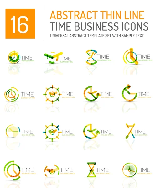 Geometric clock and time icon set — Stock Vector