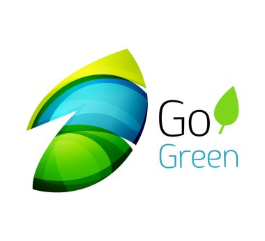 Renk parçaları - çeşitli geometrik şekiller yapılmış soyut Eko leag logo tasarımı