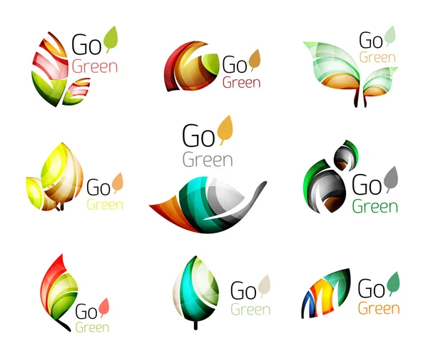 Groen blad vector concept pictogramserie — Stockvector