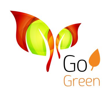 Renkli yaprak logosunu görmeniz gerekir. Geometrik soyut simgesi. Doğa ya da eko kavramı