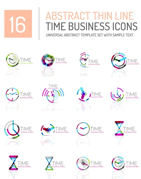 Reloj geométrico y conjunto de iconos de tiempo — Vector de stock