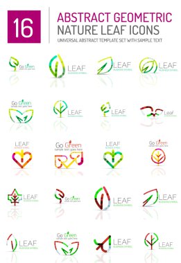 Geometrik yaprak Icon set