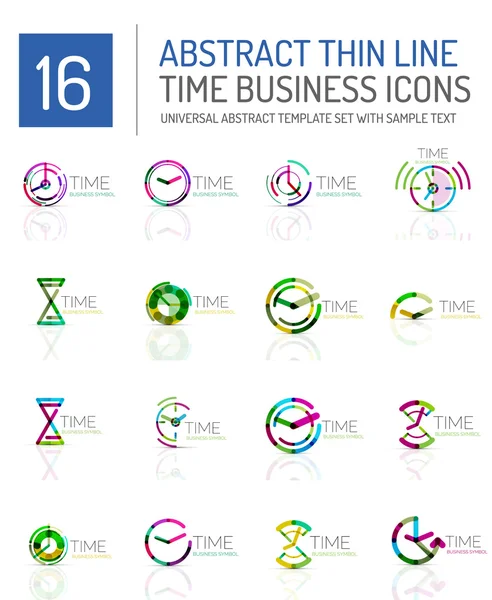 Geometric clock and time icon set — Stock Vector