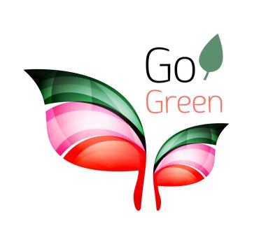 Yeşil git. Yaprak doğa kavramı