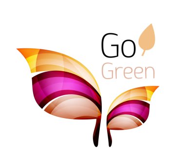 Geometrik soyut yaprak logosu