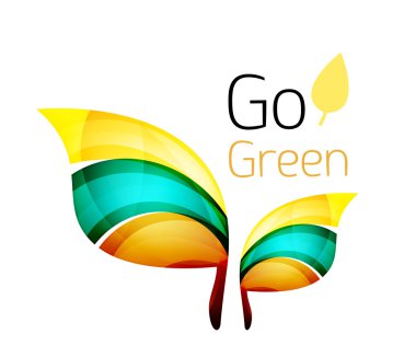 Yeşil git. Yaprak doğa kavramı