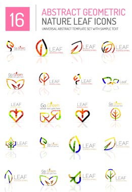 Geometrik yaprak Icon set