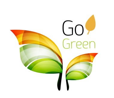 Geometrik soyut yaprak logosu