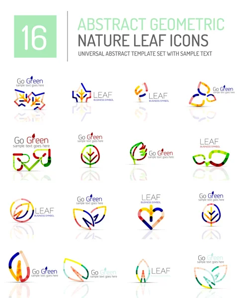 Conjunto de ícones de folhas geométricas —  Vetores de Stock