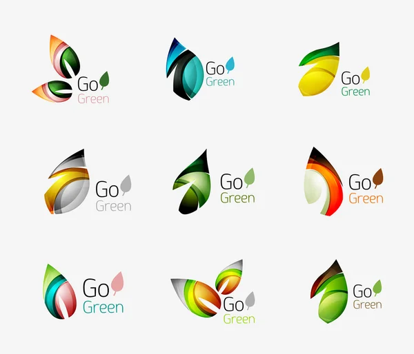 Set of leaf logos — Stock Vector