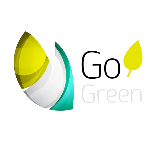 Diseño abstracto del logotipo eco leag hecho de piezas de color: varias formas geométricas — Vector de stock
