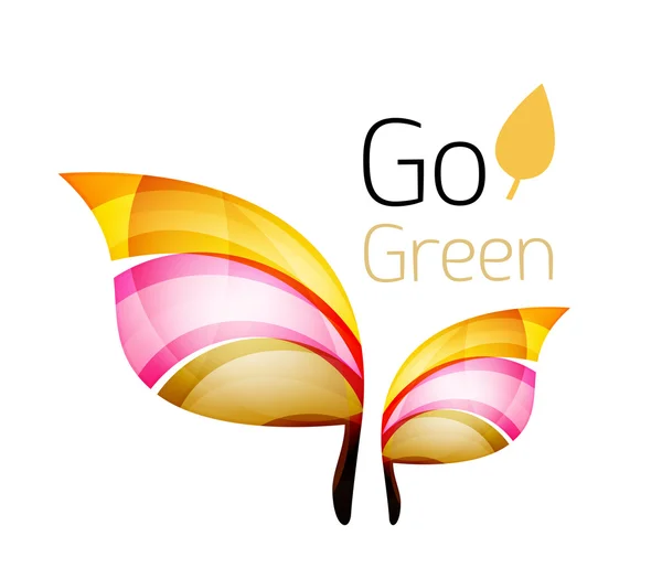 Go πράσινο. Φύλλα φύση έννοια — Διανυσματικό Αρχείο