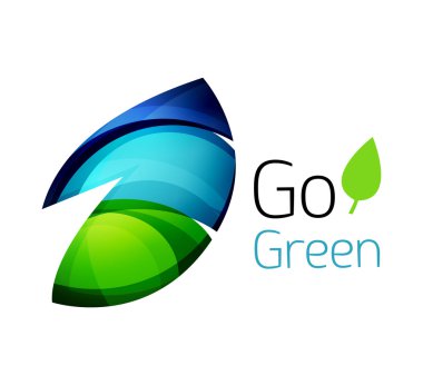 Renk parçaları - çeşitli geometrik şekiller yapılmış soyut Eko leag logo tasarımı