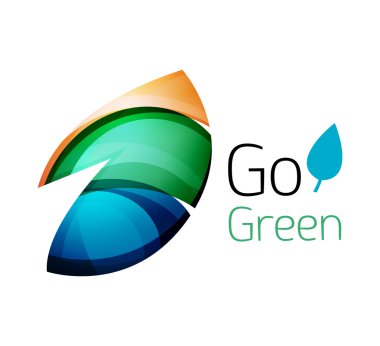 Renk parçaları - çeşitli geometrik şekiller yapılmış soyut Eko leag logo tasarımı