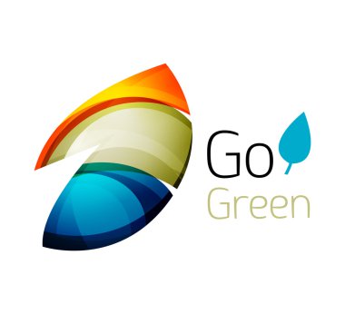 Renk parçaları - çeşitli geometrik şekiller yapılmış soyut Eko leag logo tasarımı