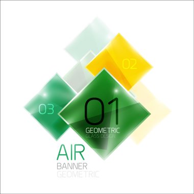 Örnek metin ile çok renkli kareler