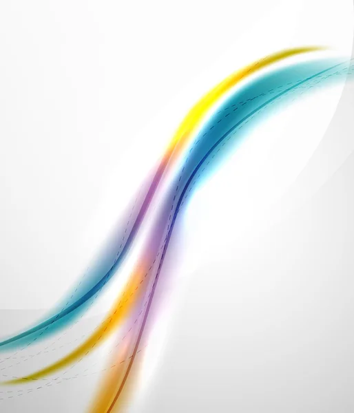 Color arco iris brillante seda elegante ola — Vector de stock