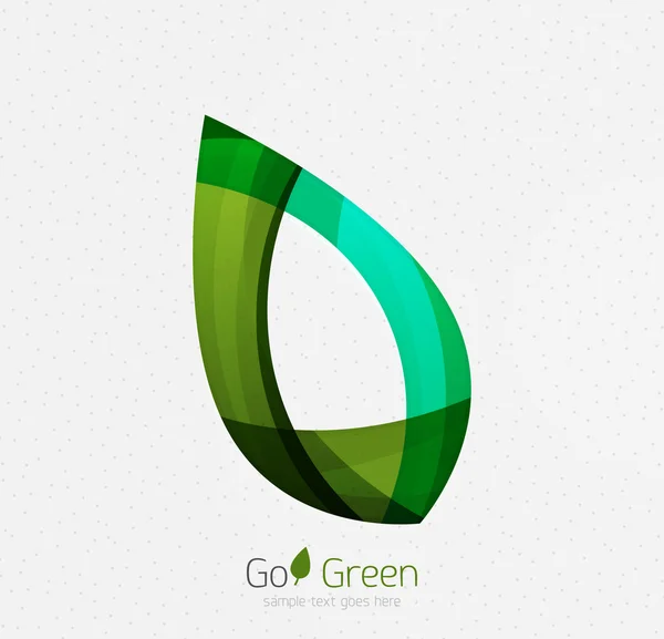 Concepto verde, diseño geométrico eco hoja — Vector de stock