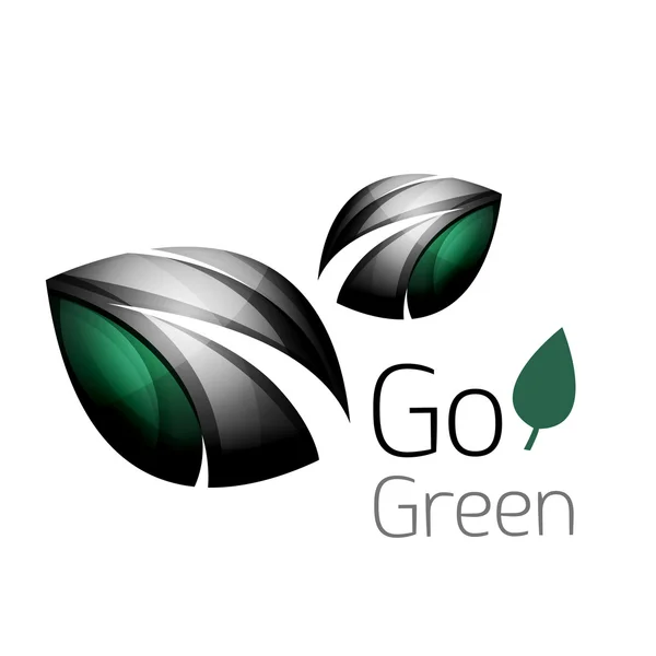 Logotipo colorido da folha. Ícone abstrato geométrico. Natureza ou conceito ecológico — Vetor de Stock