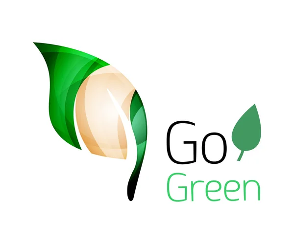 Logotipo colorido da folha. Ícone abstrato geométrico. Natureza ou conceito ecológico —  Vetores de Stock