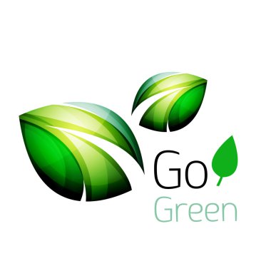 Renkli yaprak logosunu görmeniz gerekir. Geometrik soyut simgesi. Doğa ya da eko kavramı