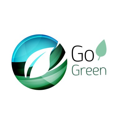 Renkli yaprak logosunu görmeniz gerekir. Geometrik soyut simgesi. Doğa ya da eko kavramı