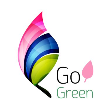 Yeşil git. Yaprak doğa kavramı