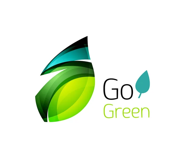 Ícone de folha abstrato. Logotipo geométrico da natureza Eco —  Vetores de Stock