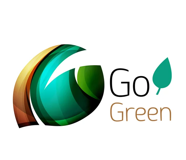Go πράσινο. Φύλλα φύση έννοια — Διανυσματικό Αρχείο