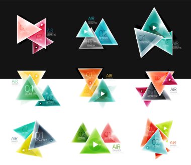 Soyut geometrik web seçeneği kutusu afiş kümesi