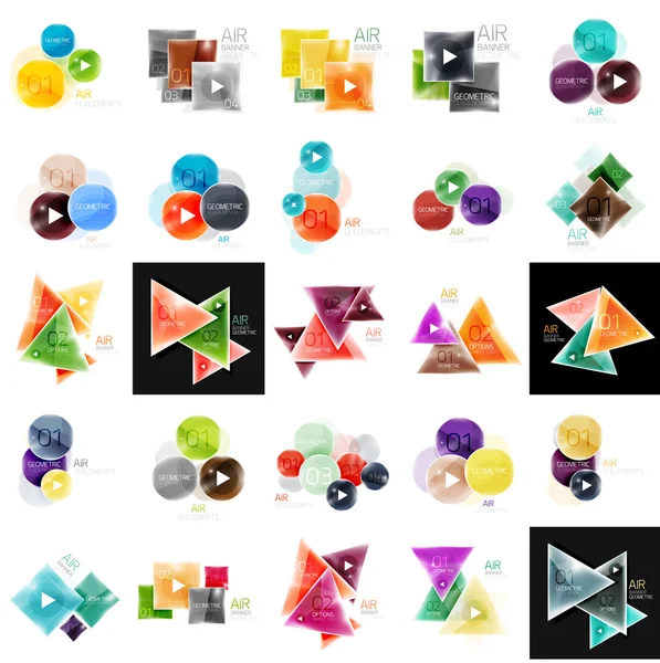 Collection de boîtes web géométriques — Image vectorielle