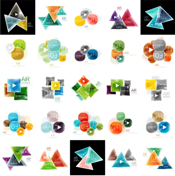 Sammlung geometrischer Webboxen — Stockvektor
