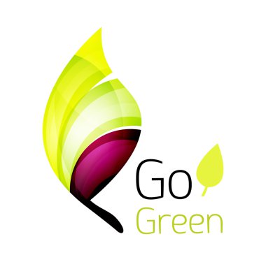 Yeşil git. Yaprak doğa kavramı