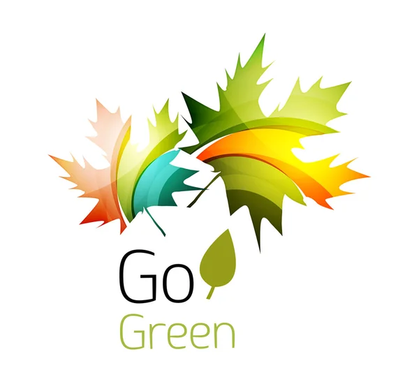Design abstract al logo-ului de scurgere ecologică realizat din piese de culoare - diverse forme geometrice — Vector de stoc