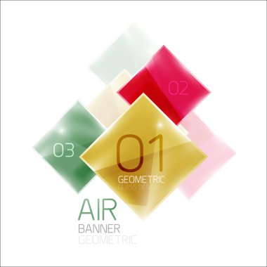 Örnek metin ile çok renkli kareler