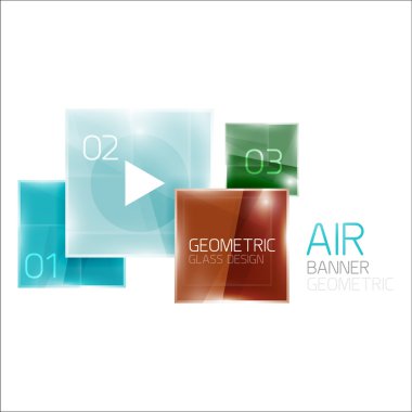 Örnek metin ile çok renkli kareler