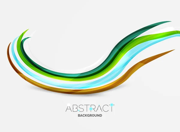 光沢のある光の効果、波行抽象的な背景と色のストライプ — ストックベクタ