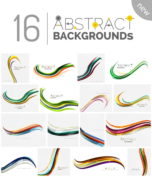Rayas de color con efectos de luz brillante, fondo abstracto de línea de onda — Archivo Imágenes Vectoriales