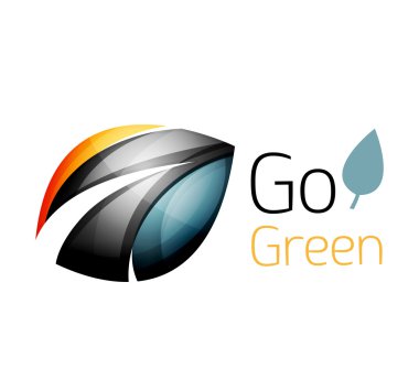 Renkli yaprak logosunu görmeniz gerekir. Geometrik soyut simgesi. Doğa ya da eko kavramı