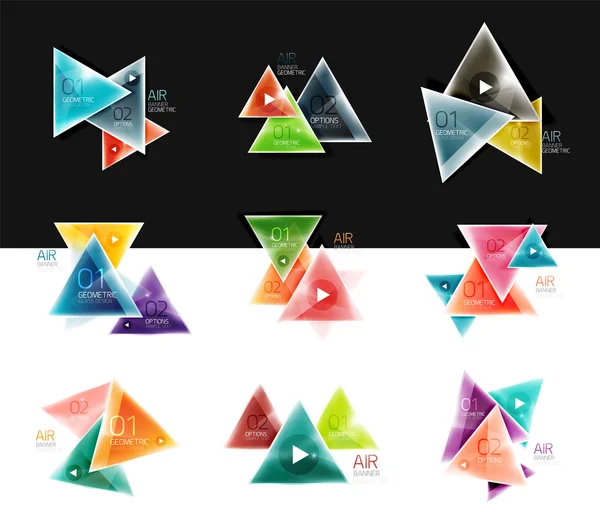 Collection of triangle web boxes - banners, business backgrounds, presentations — Stock Vector