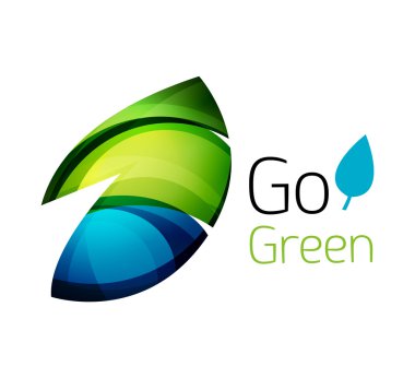 Renk parçaları - çeşitli geometrik şekiller yapılmış soyut Eko leag logo tasarımı