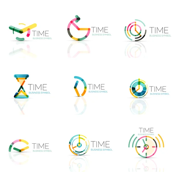 Geometryczne zegar i czas zestaw ikon — Wektor stockowy