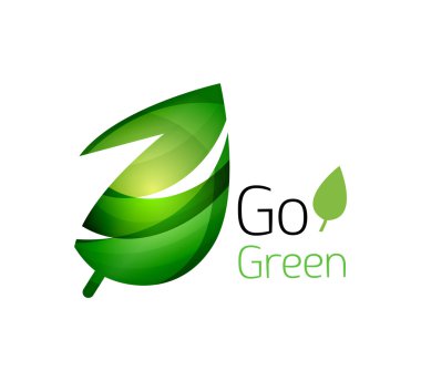 Geometrik soyut yaprak iş logo