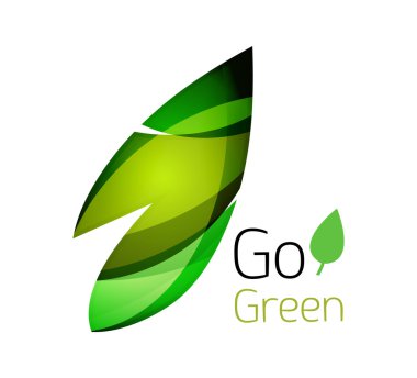 Yeşil logo gidin. Yeşil doğa kavramı