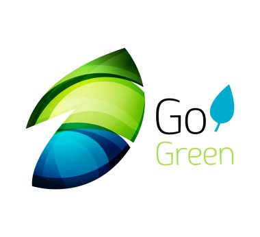 Renkli yaprak logosunu görmeniz gerekir. Geometrik soyut simgesi. Doğa ya da eko kavramı