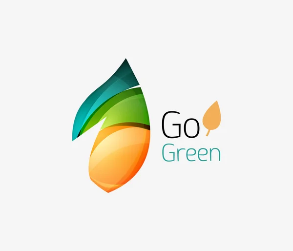 Idź zielone logo. Koncepcja zieleni — Wektor stockowy