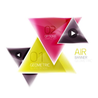 Parlak cam üçgen web kutusu