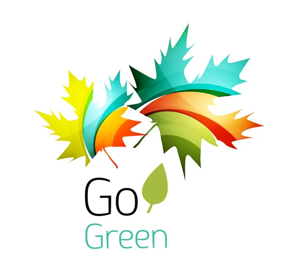 Logotipo colorido da folha. Ícone abstrato geométrico. Natureza ou conceito ecológico —  Vetores de Stock