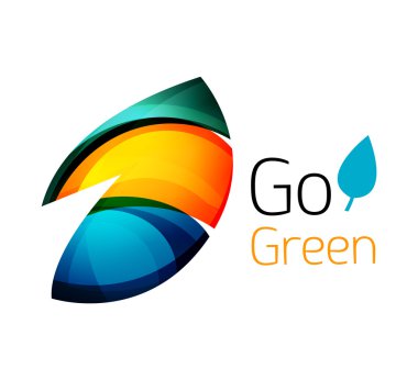 Renk parçaları - çeşitli geometrik şekiller yapılmış soyut Eko leag logo tasarımı